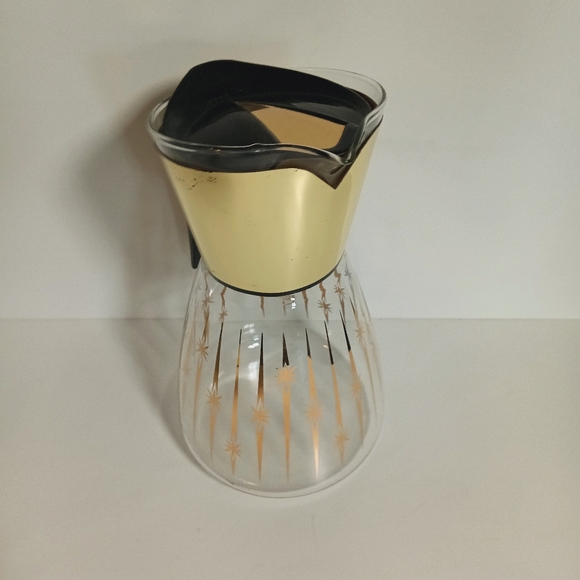 Vintage Mid Century Glass Coffee Carafe Pot With Lid - Picture 9 of 9